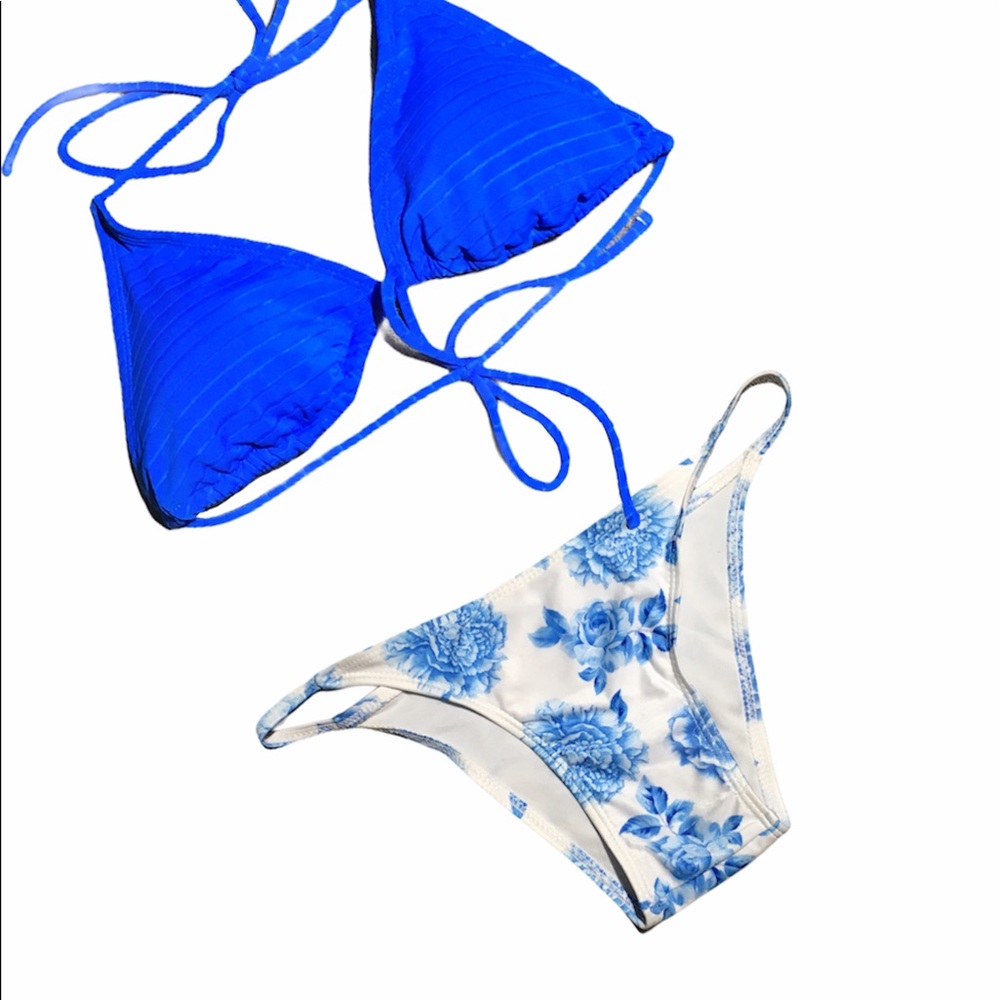 Floral White Bikini Bottom NWOT
